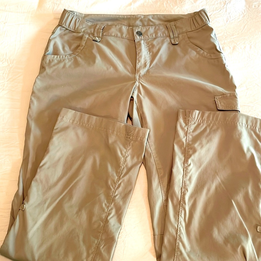 Duluth Trading Women’s Feature Filled Hiking Travel Active Khaki Pants 10x31